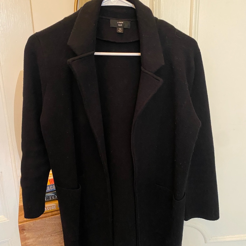 J. Crew Eloise Sweater Blazer (black, XS)
